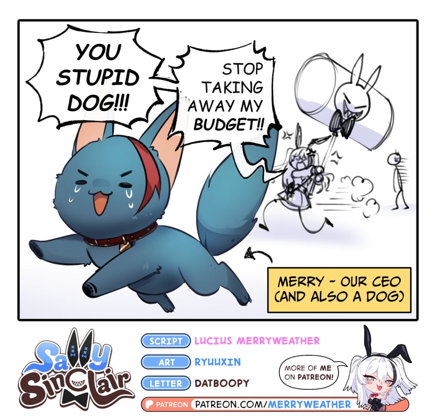 sally sinclair and merry (original) drawn by merryweather and ryuuxin