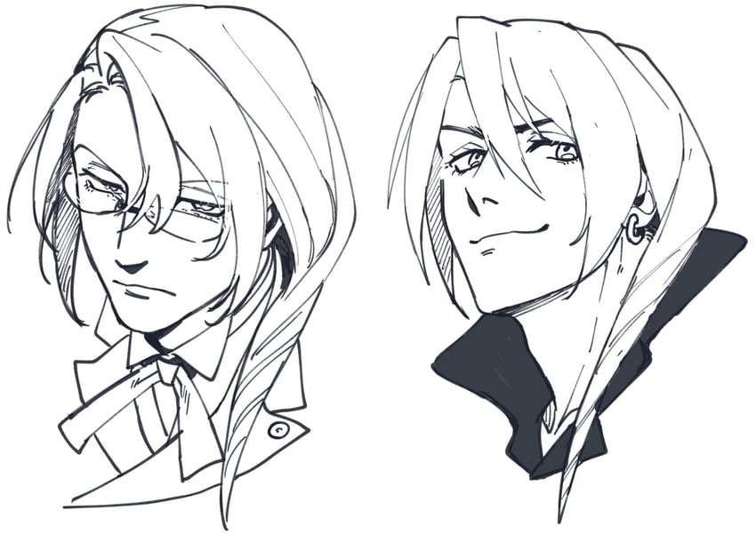 klavier gavin and kristoph gavin (ace attorney and 1 more) drawn by beachricefield