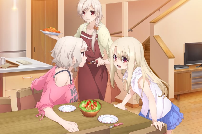 illyasviel von einzbern, leysritt, and sella (fate and 2 more) drawn by ushijima_nozomi