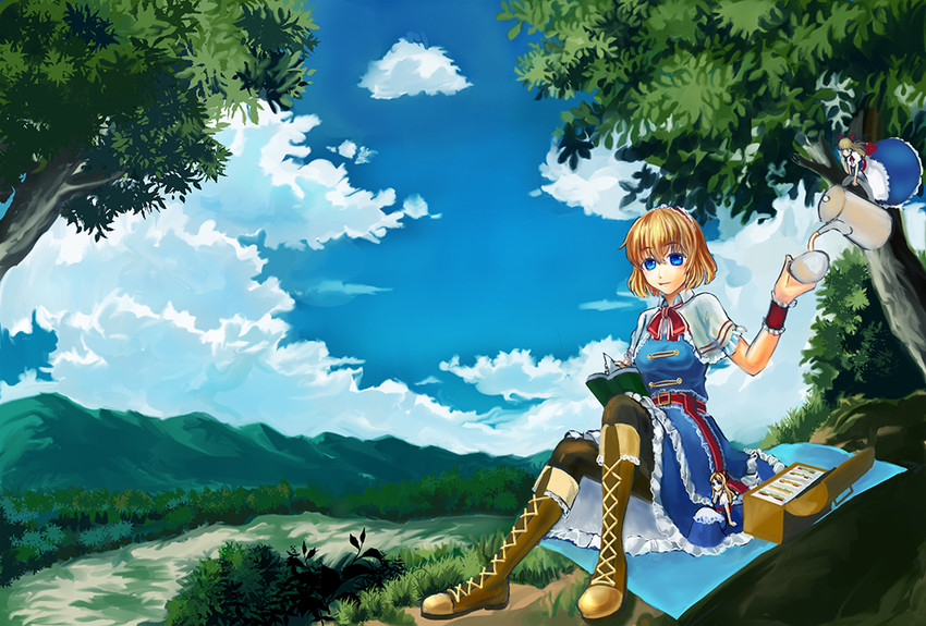 alice margatroid and shanghai doll (touhou) drawn by uemura_shun