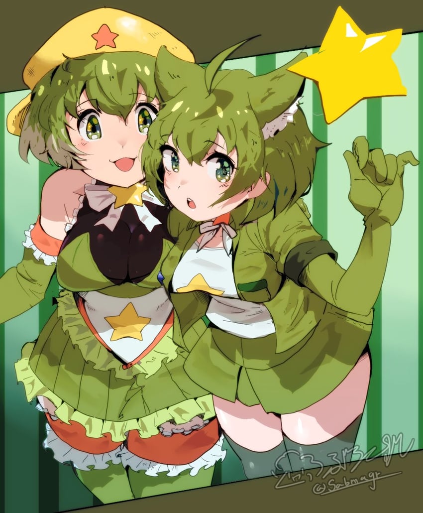 keroro and hoshitori kerin (kemono friends and 1 more) drawn by riri_(dgra3272)