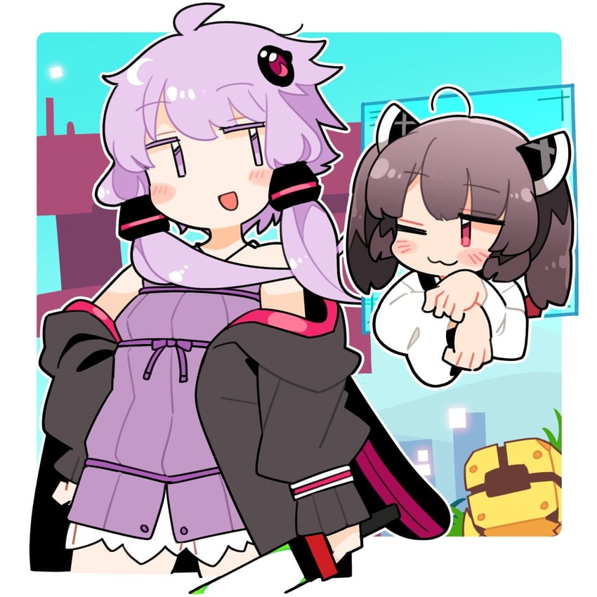 yuzuki yukari and touhoku kiritan (vocaloid and 1 more) drawn by ini_(inunabe00)