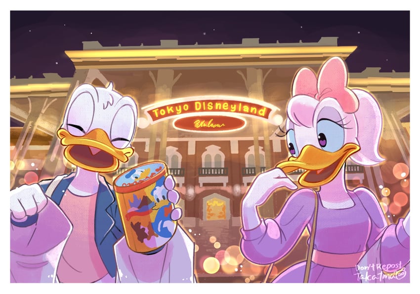 donald duck and daisy duck (mickey mouse & friends and 1 more) drawn by takatmaorange