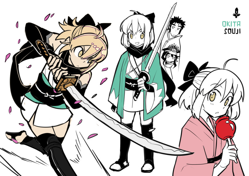 okita souji, oda nobunaga, and hijikata toshizou (fate and 2 more) drawn by sen-jou