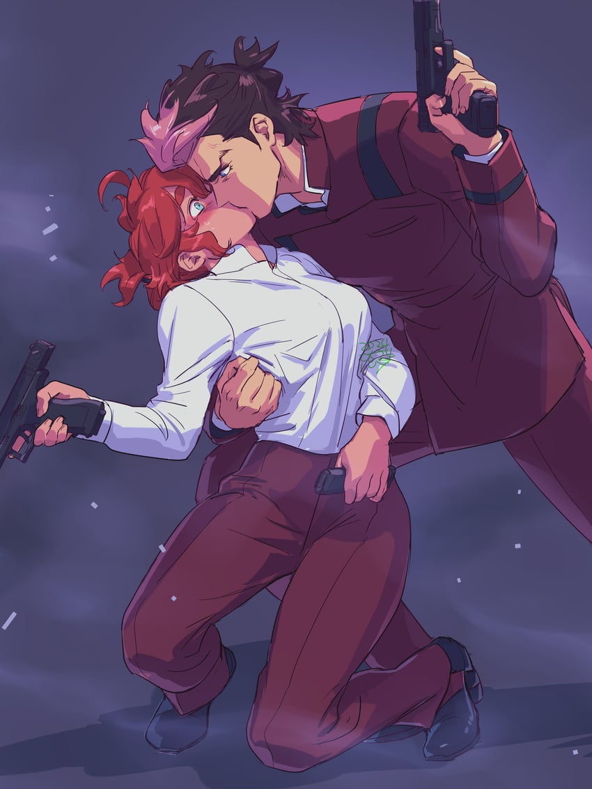 suletta mercury and guel jeturk (gundam and 1 more) drawn by ivy_hermit