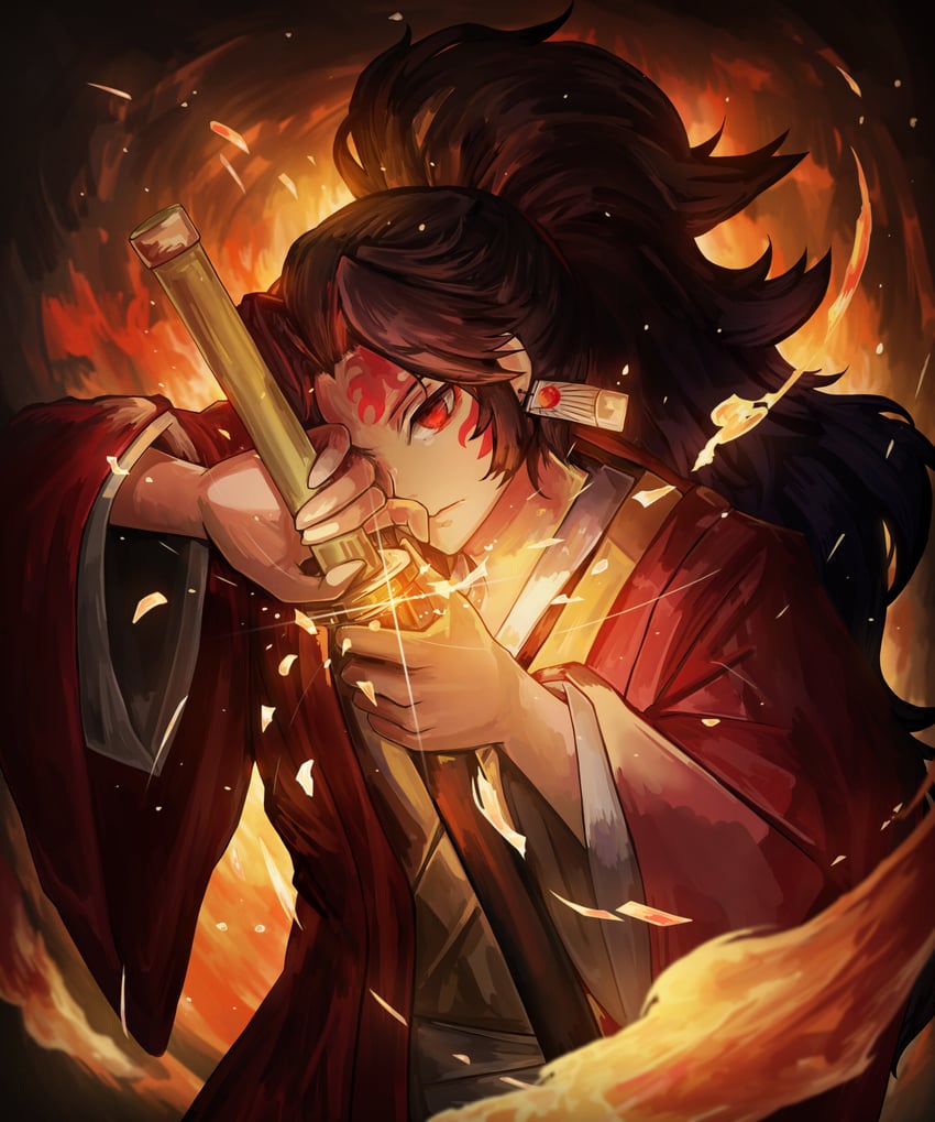 tsugikuni yoriichi (kimetsu no yaiba) drawn by ziteng_yue