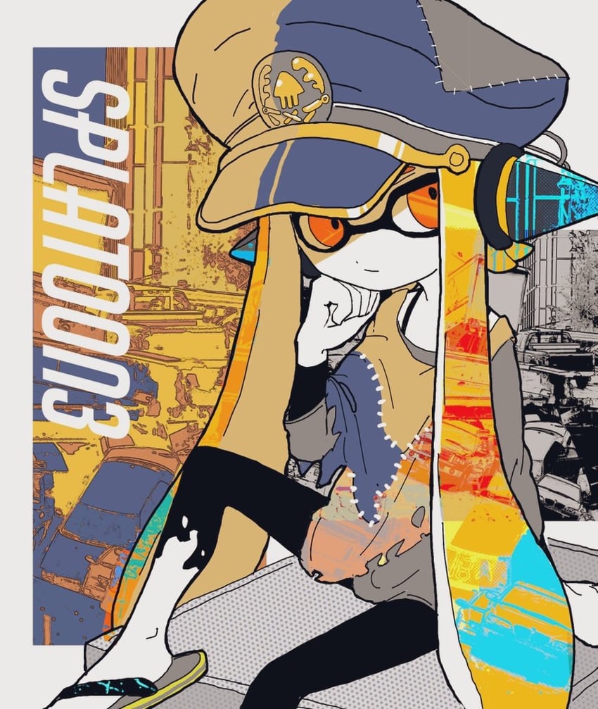 inkling player character, inkling girl, agent 3, and captain 3 (splatoon and 1 more) drawn by hu-yann