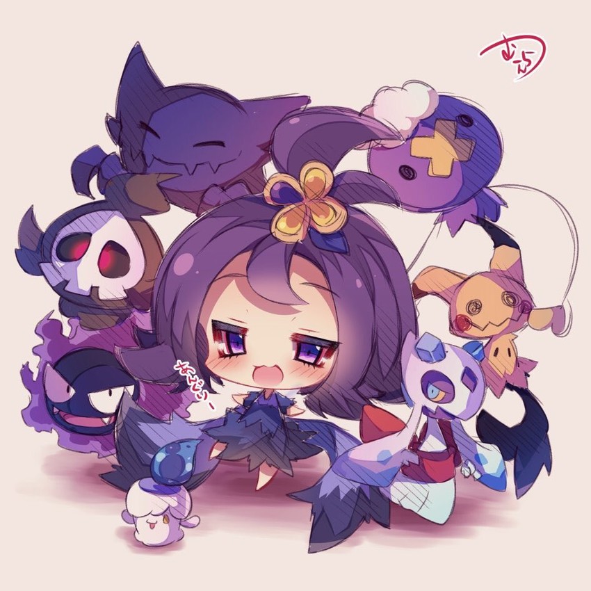 mimikyu, litwick, acerola, gastly, drifloon, and 3 more (pokemon and 1 more) drawn by muuran