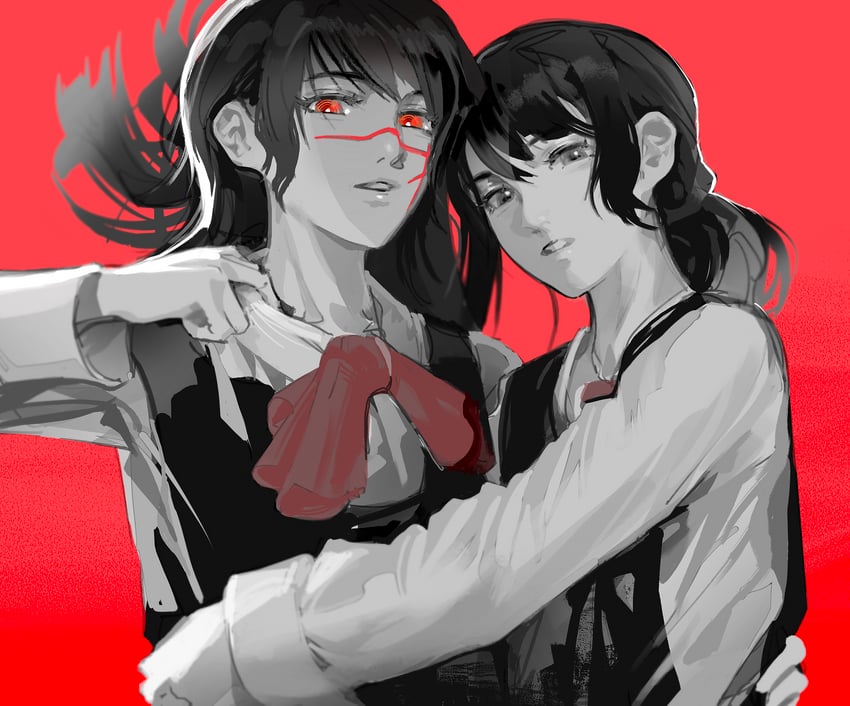 yoru and mitaka asa (chainsaw man) drawn by liro152644