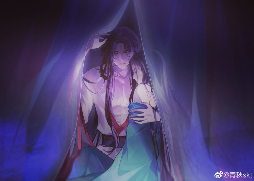 shen qingqiu and luo binghe (renzha fanpai zijiu xitong) drawn by qingqiu_skt