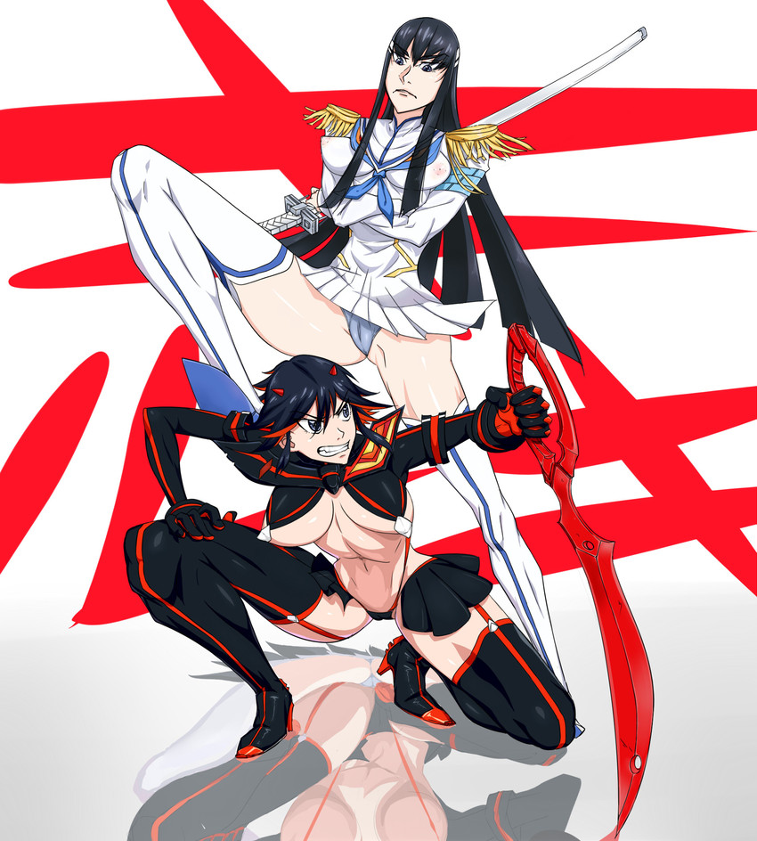matoi ryuuko and kiryuuin satsuki (kill la kill) drawn by shoujo_donburi