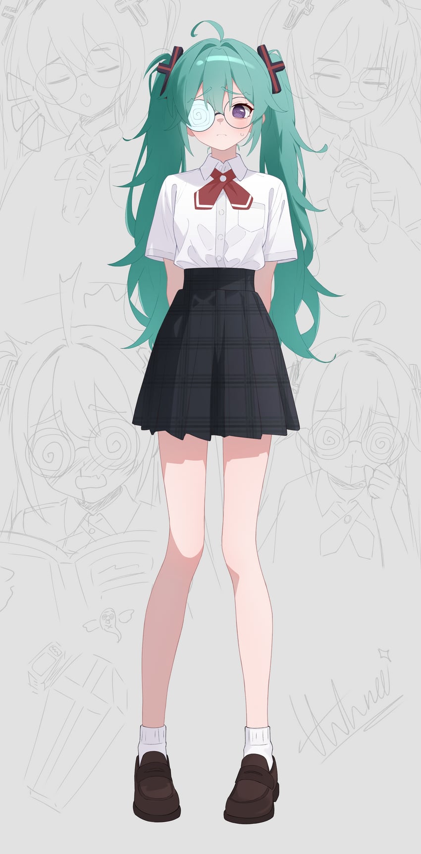 hatsune miku (vocaloid and 1 more) drawn by anthnee