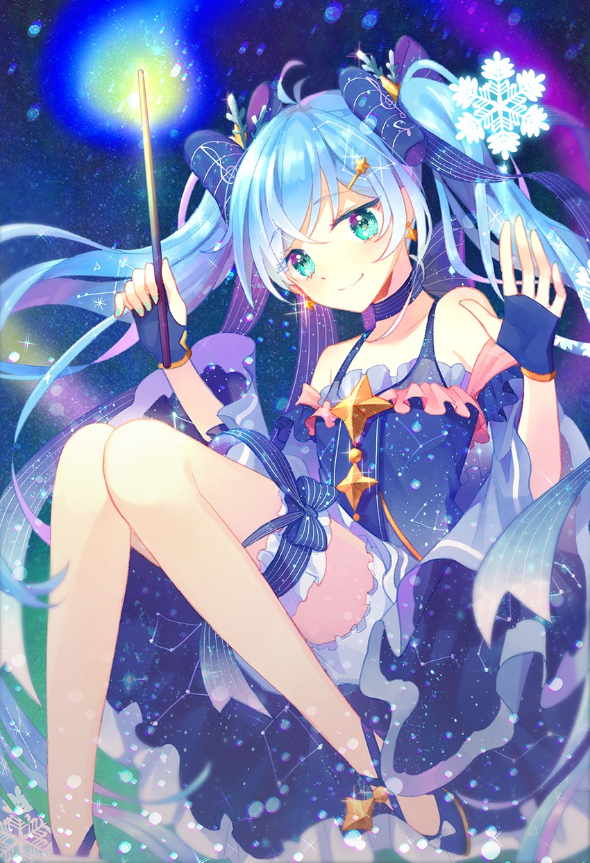 hatsune miku and yuki miku (vocaloid) drawn by ruk_(spi1116)