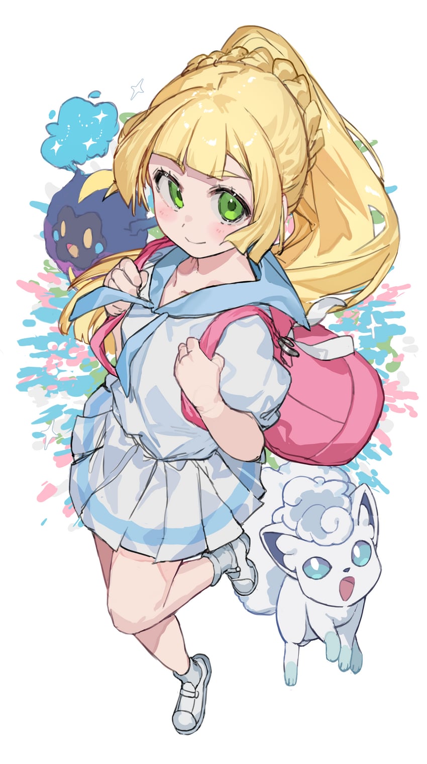 lillie, alolan vulpix, and cosmog (pokemon and 1 more) drawn by ranf