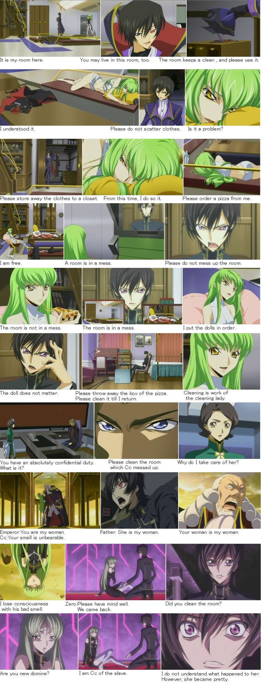 c.c., lelouch vi britannia, zero, cheese-kun, shinozaki sayoko, and 2 more (code geass and 1 more)