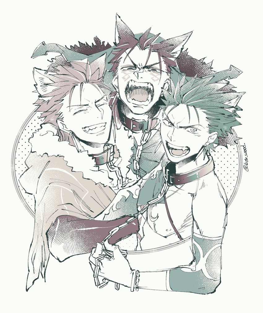 cu chulainn alter and cu chulainn (fate and 1 more) drawn by tsuge_(box_wood_)