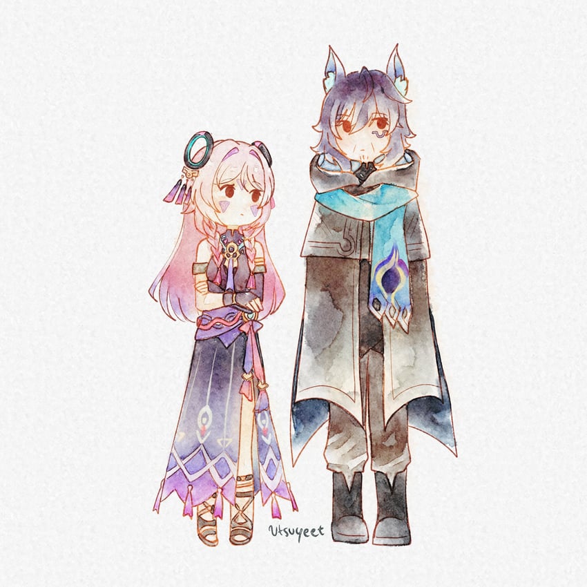 citlali and ororon (genshin impact) drawn by utsuyeet