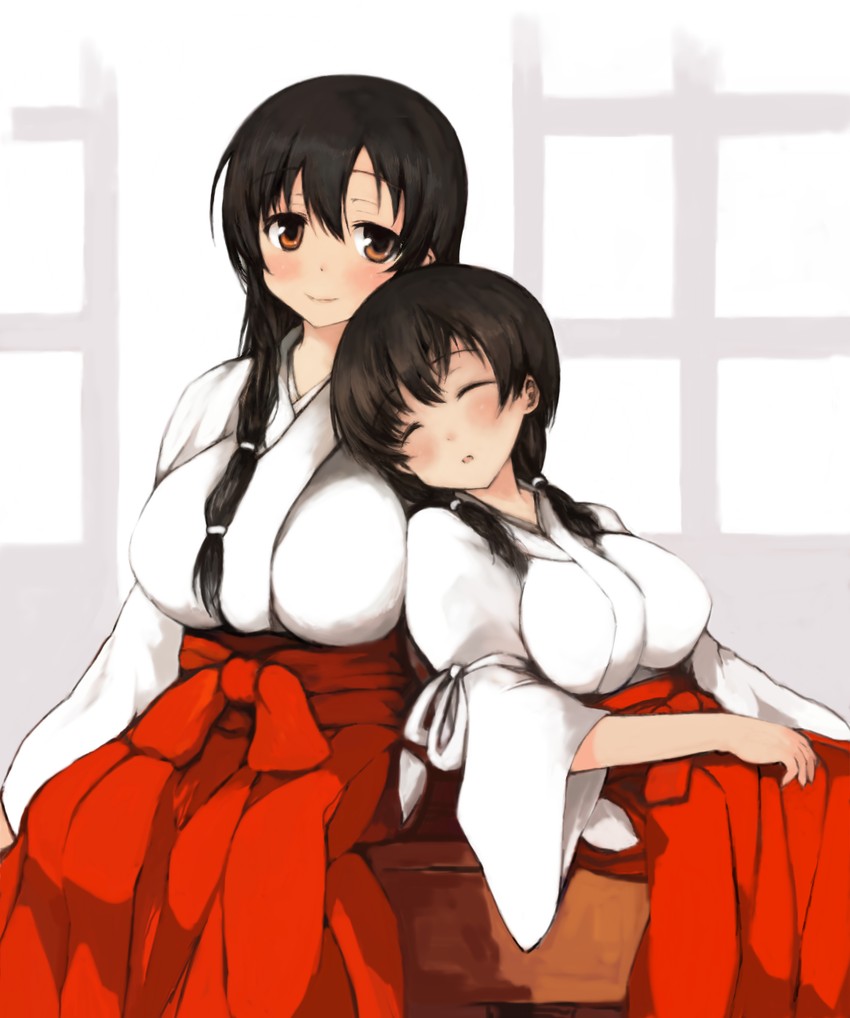 iwato kasumi and jindai komaki (saki) drawn by oimu_(ununsan)