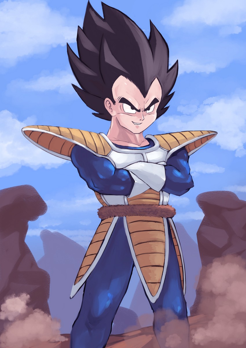 vegeta (dragon ball and 1 more) drawn by tesshii_(riza4828)