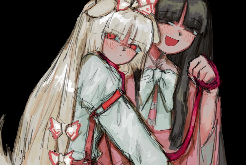 fujiwara no mokou and houraisan kaguya (touhou) drawn by ochio