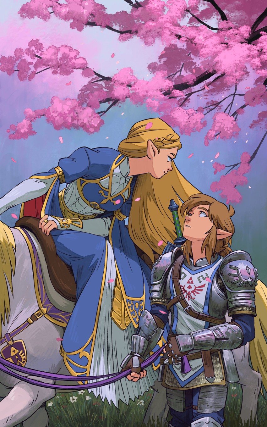 link and princess zelda (the legend of zelda and 1 more) drawn by malin_falch