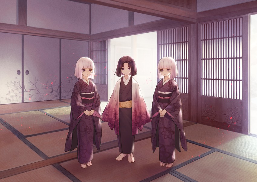 ubuyashiki kiriya, ubuyashiki kanata, and ubuyashiki kuina (kimetsu no yaiba) drawn by kokorin