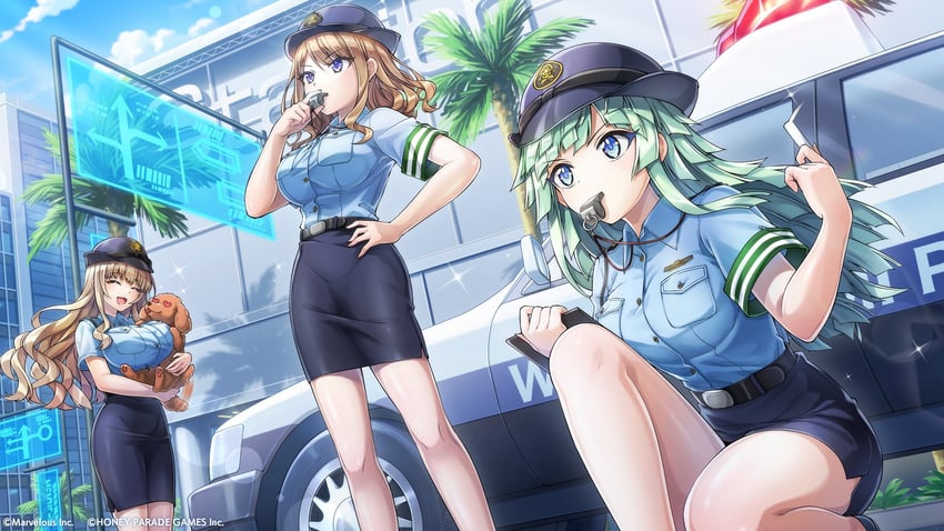 kirahoshi kanna, suminoe shion, and selena lewis (dolphin wave) drawn by ootomo_takuji