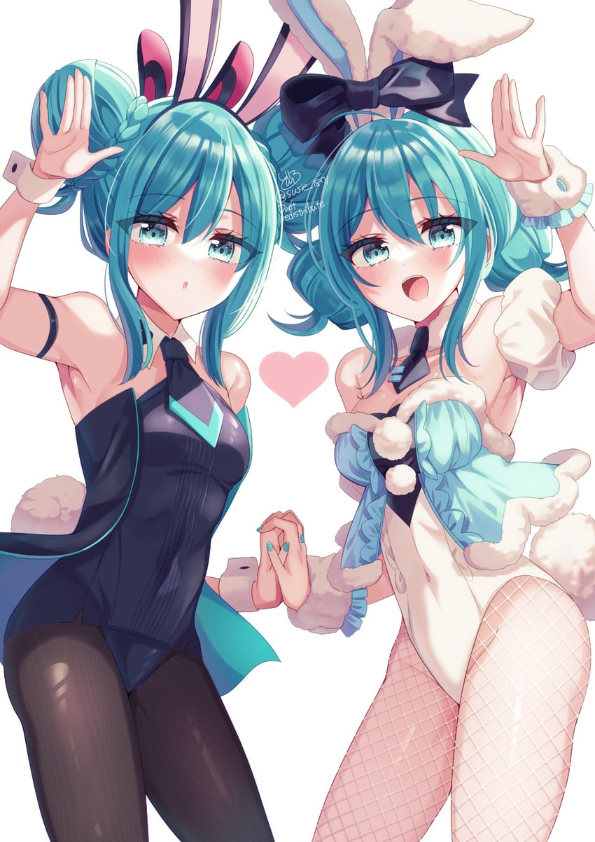 hatsune miku and bicute bunnies miku (vocaloid) drawn by doroshii