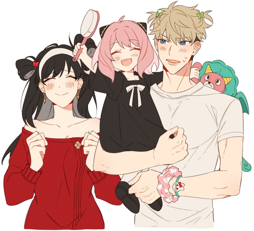 yor briar, anya, twilight, and director chimera (spy x family) drawn by majunjuu
