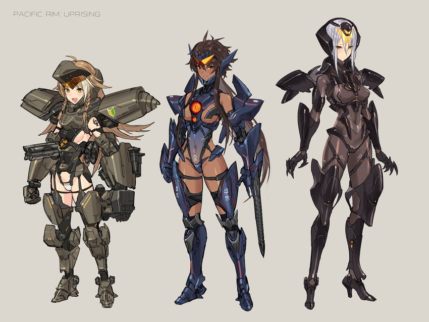 gipsy avenger, bracer phoenix, and obsidian fury (pacific rim and 1 more) drawn by sigm@