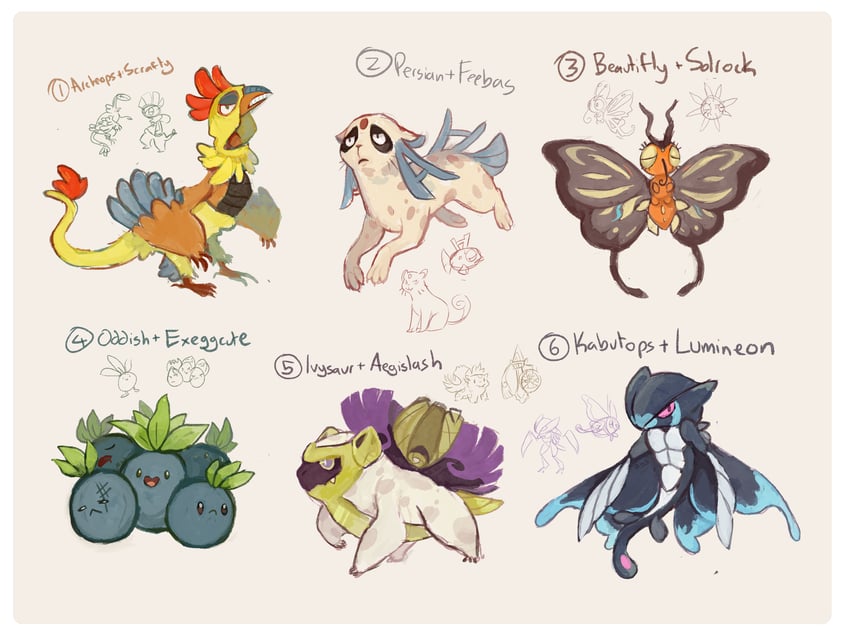 ivysaur, oddish, aegislash, beautifly, persian, and 7 more (pokemon) drawn by kayveedee