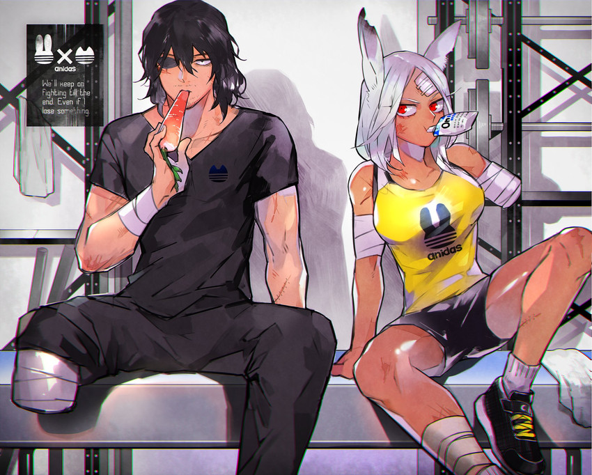 mirko and aizawa shota (boku no hero academia) drawn by tian_(den_z_z)