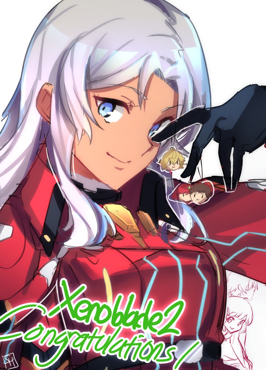 pyra, rex, shulk, and elma (xenoblade chronicles and 3 more) drawn by shirohunter