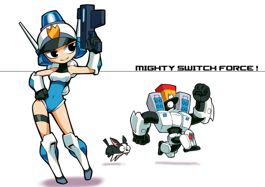 patricia wagon, corporal gendarmor, and ugly twitching dog (mighty and 1 more) drawn by yabe_makoto