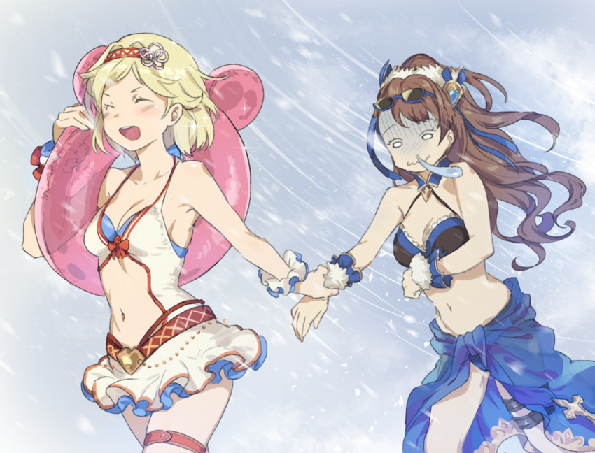 djeeta and beatrix (granblue fantasy) drawn by sunao_(souis)