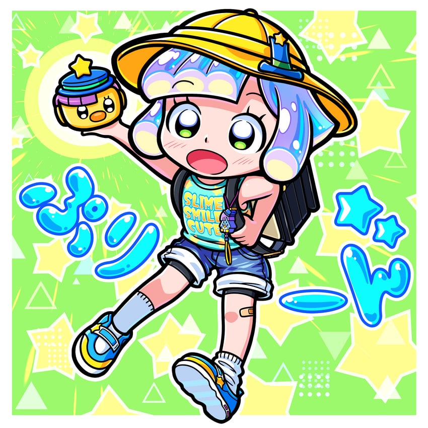 puniru and shiny school backpack kawaii puniru (puniru wa kawaii slime) drawn by mugaru
