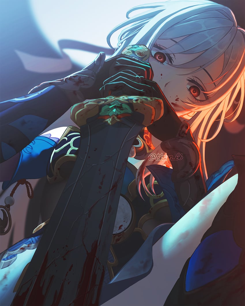 jingliu (honkai and 1 more) drawn by tksm_66