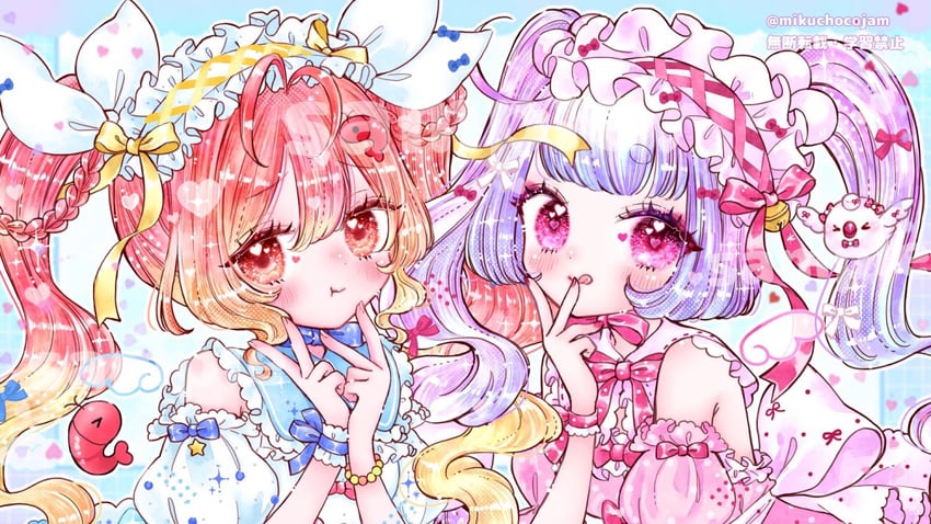 tamashiro mochi and ebisu shuri (indie virtual youtuber) drawn by natsume_miku