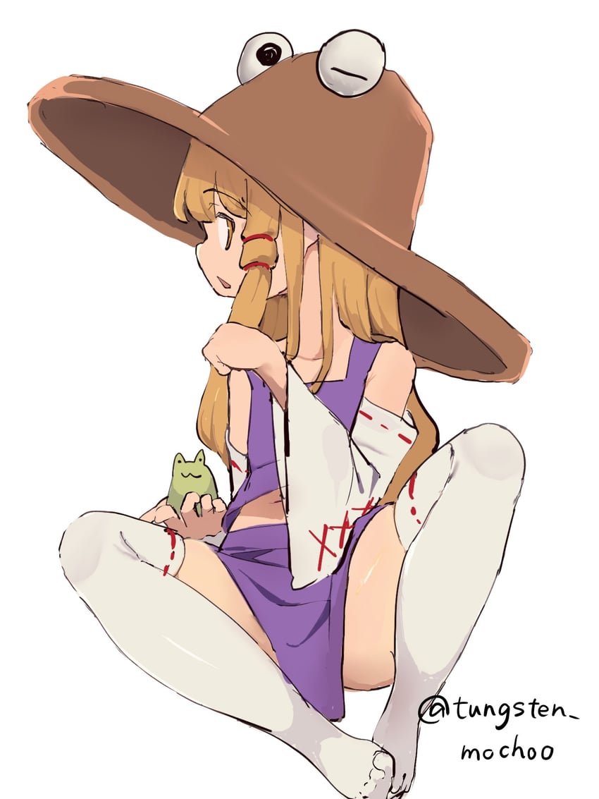 moriya suwako and pyonta (touhou) drawn by tungsten_mochoo