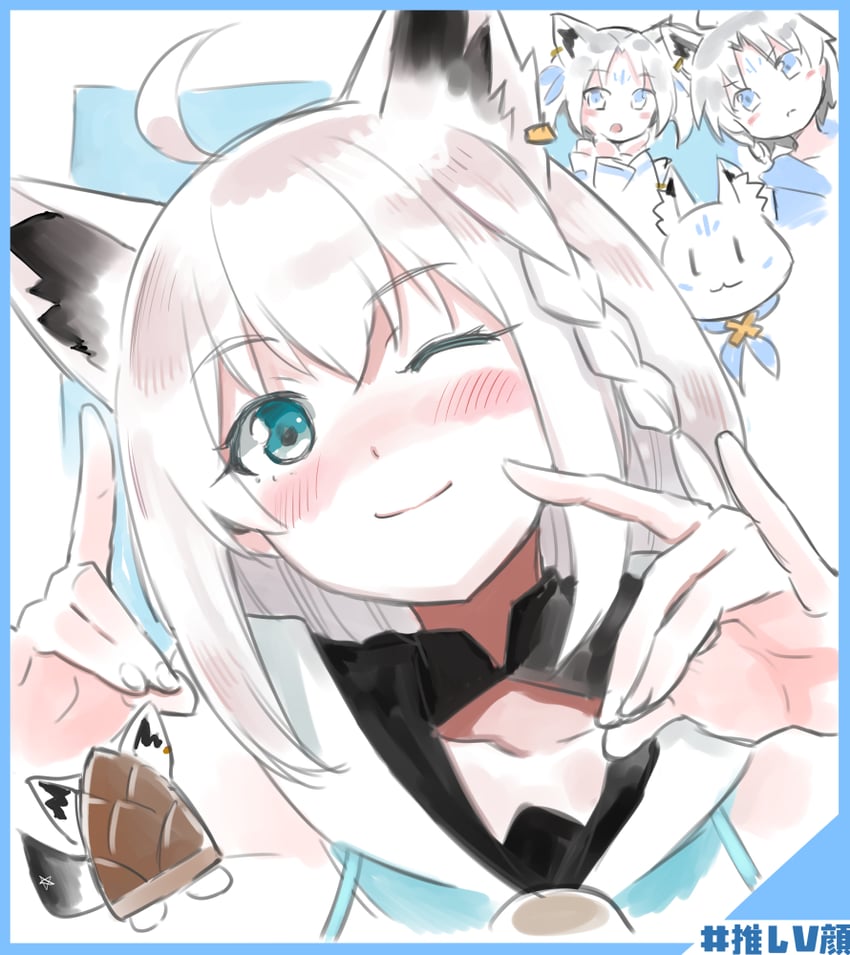 shirakami fubuki, sukonbu, and oruyanke (hololive) drawn by kurose_kousuke