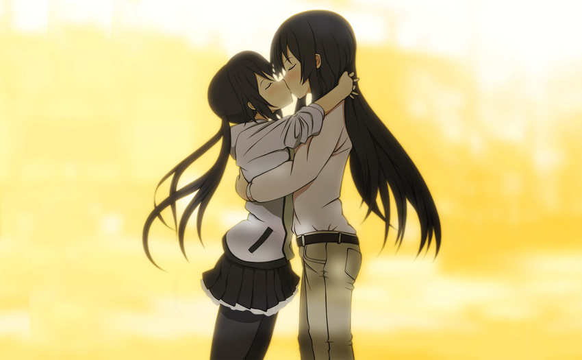 akiyama mio and nakano azusa (k-on!) drawn by sasaken