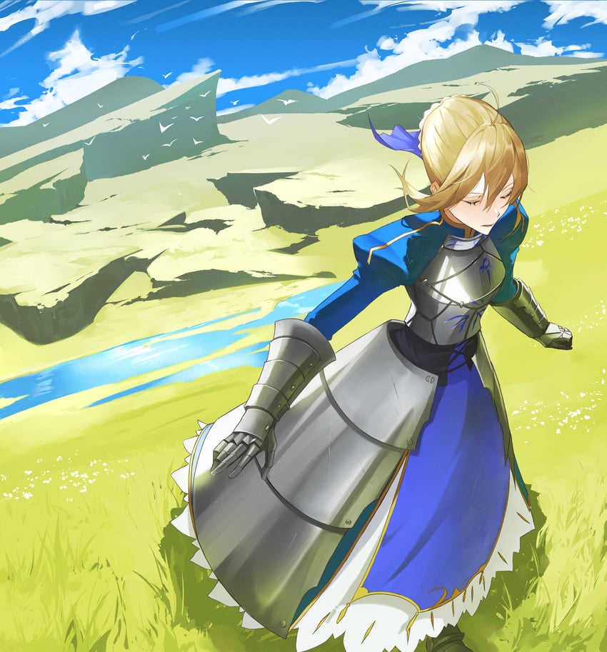 artoria pendragon and saber (fate and 2 more) drawn by zuraa_(naunau_seijin)