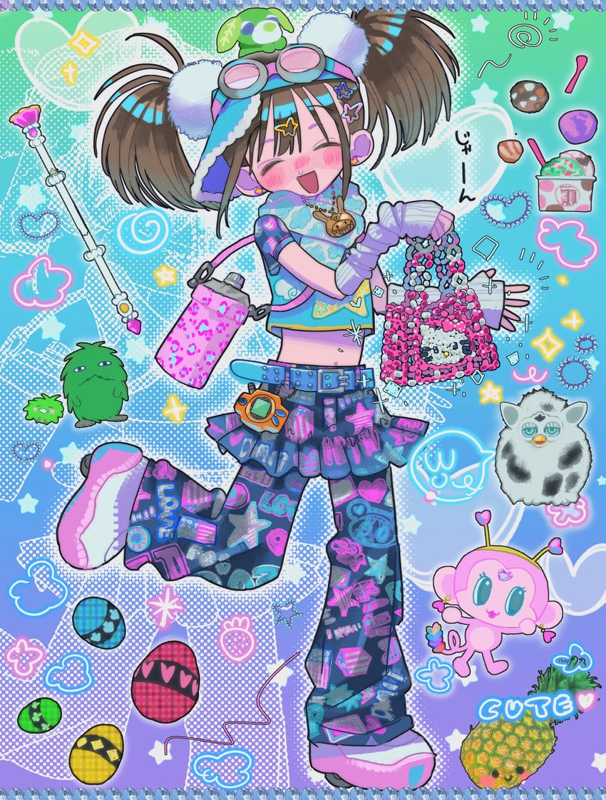 hello kitty, furby, nakamura-kun, ryoku, and ayankey (original and 7 more) drawn by poin_(goruchopame)