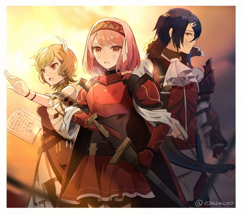 lapis, citrinne, and alcryst (fire emblem and 1 more) drawn by leaf_(esabacoo)