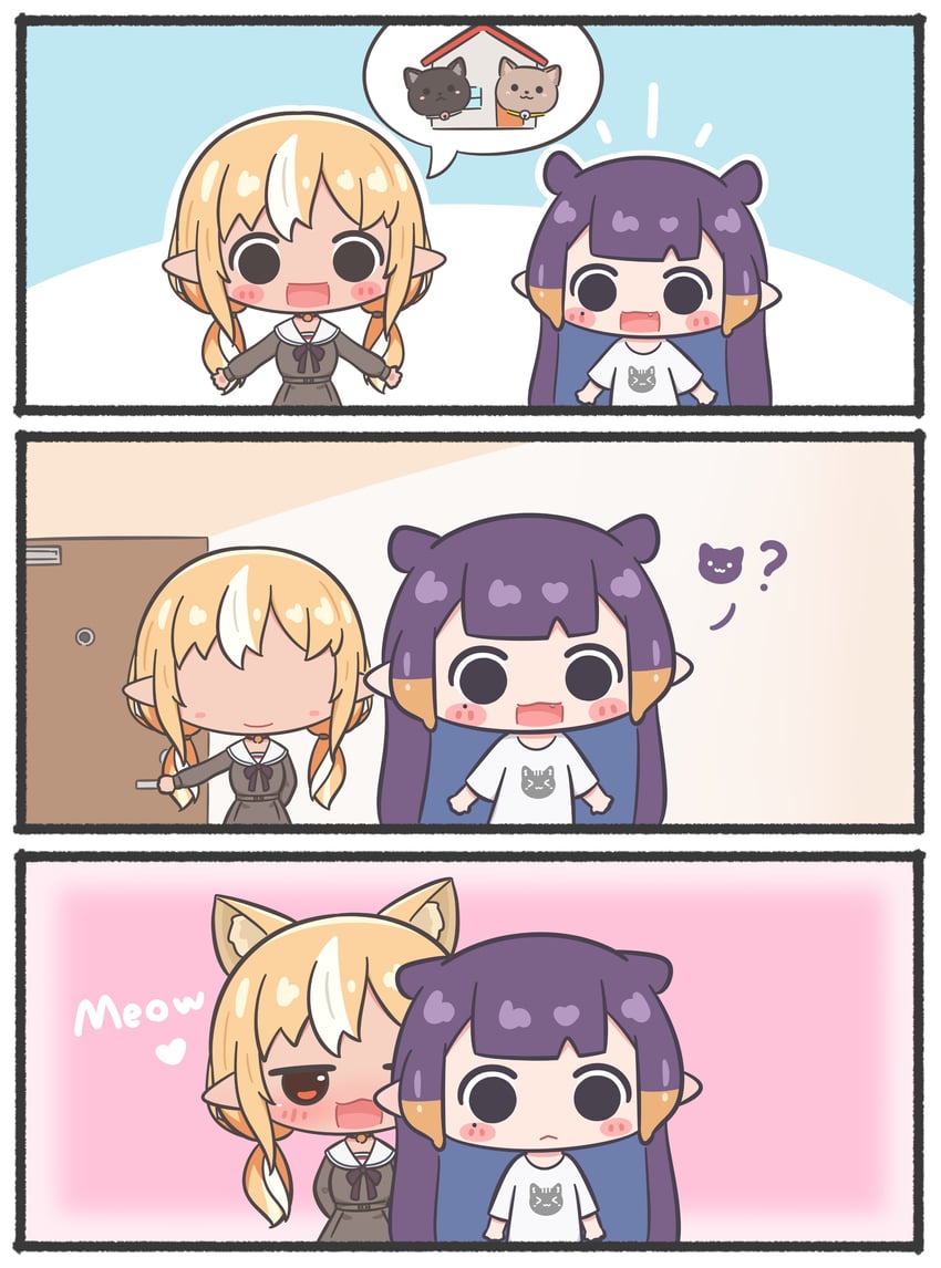 ninomae ina'nis and shiranui flare (hololive and 1 more) drawn by mpien