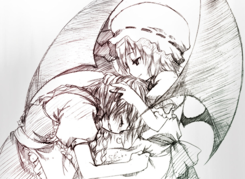 remilia scarlet and izayoi sakuya (touhou) drawn by fujisaki_hikari