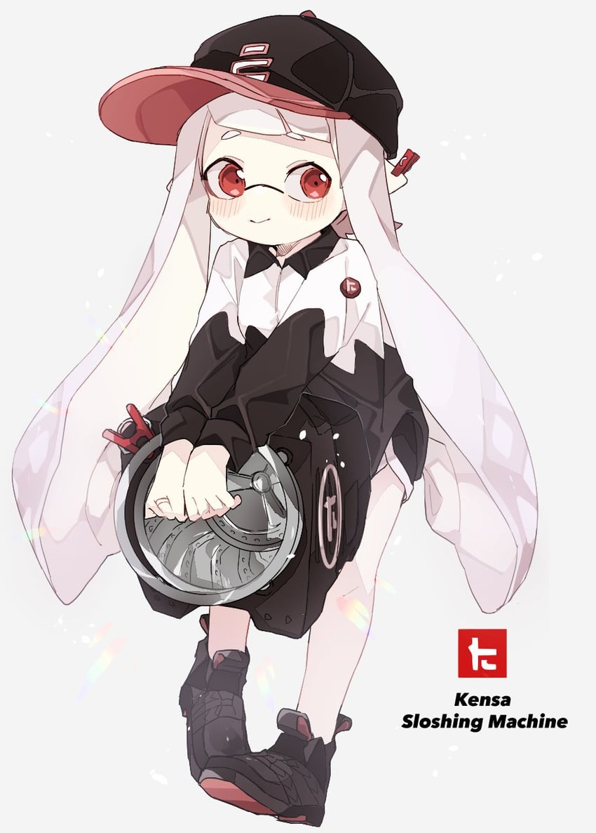 inkling player character and inkling girl (splatoon) drawn by ika_esu