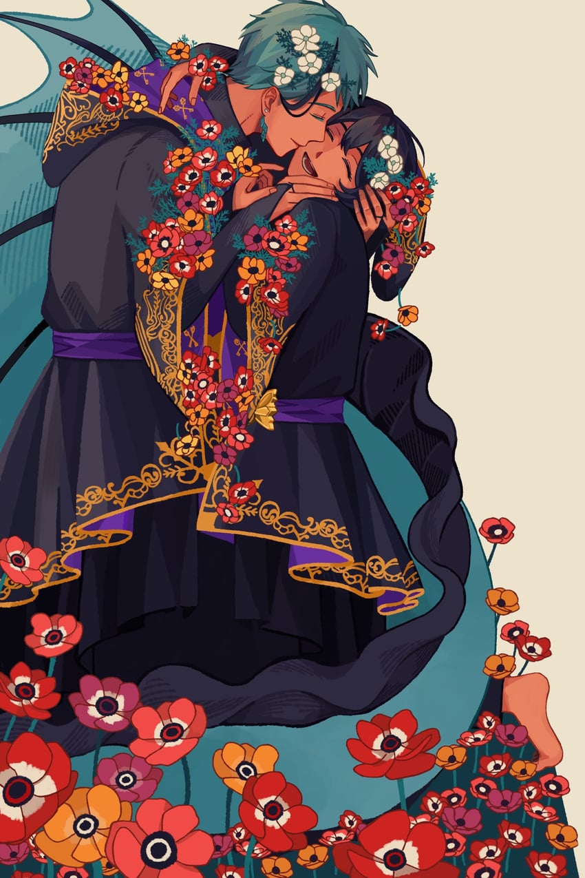 floyd leech and yuu (twisted wonderland and 1 more) drawn by n0_2434