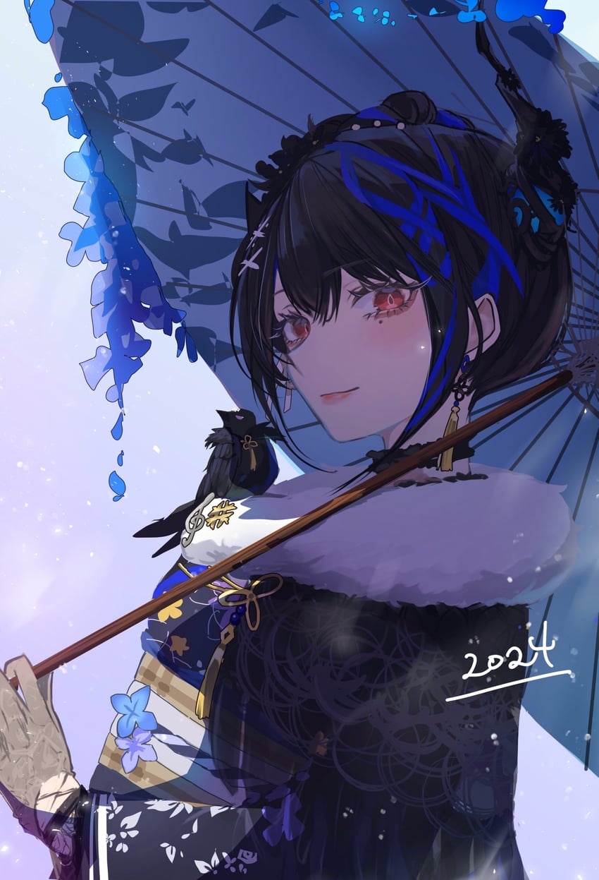 nerissa ravencroft and shadow (hololive and 1 more) drawn by cauli