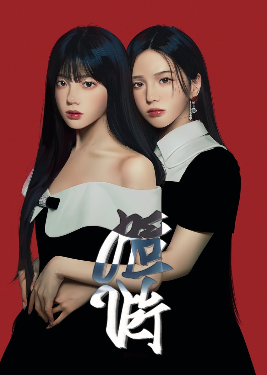 irene and wendy (real life and 1 more) drawn by eosatto_(eo4tto)